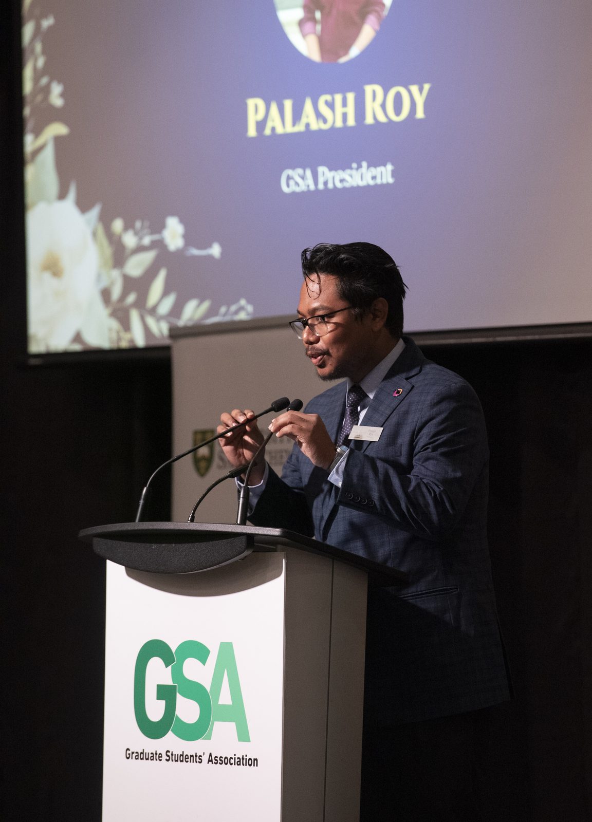 Palash Roy - Delivering my final address as President of the University of Saskatchewan Graduate Students' Association at the 2026 GSA Awards & Gala. Palash Ranjan Roy (Palash Roy) delivering his final speech as GSA President at the 2026 University of Saskatchewan Graduate Students' Association Awards and Gala