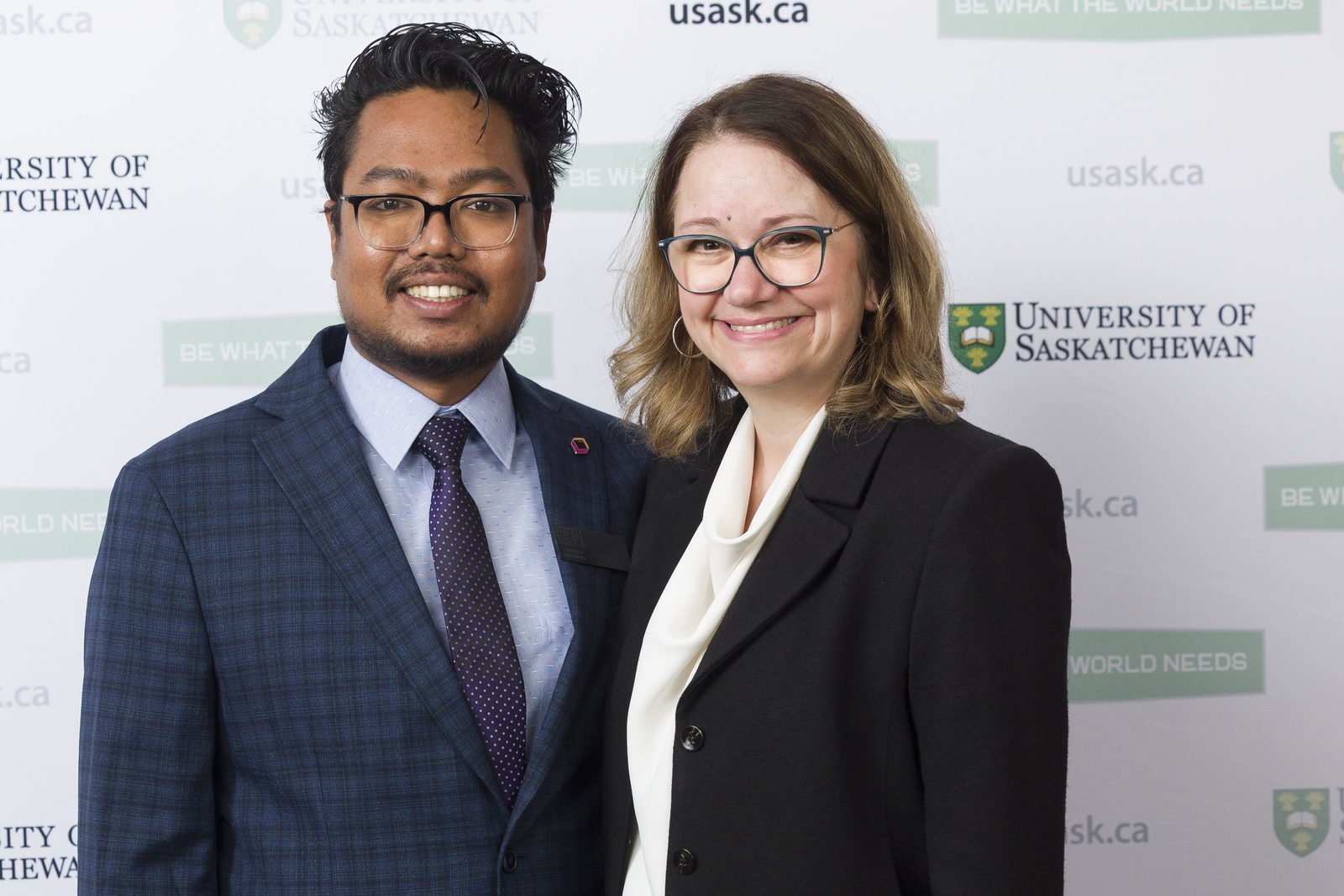 Palash Roy - With Dr. Sarah Forgie, Dean of the College of Medicine, University of Saskatchewan, at the 2026 GSA Awards & Gala. Palash Roy with Dr. Sarah Forgie, Dean of the College of Medicine, at the 2026 University of Saskatchewan GSA Awards and Gala